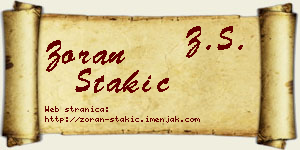 Zoran Stakić vizit kartica
